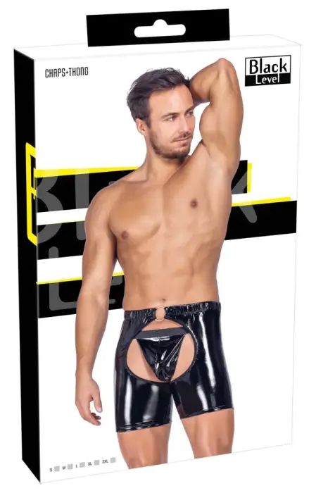 Black Level Men's Vinyl Chaps – Black – XL
