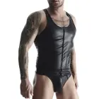 Men's Sleeveless Wet Look T-Shirt – Black – XXL — Photo 1