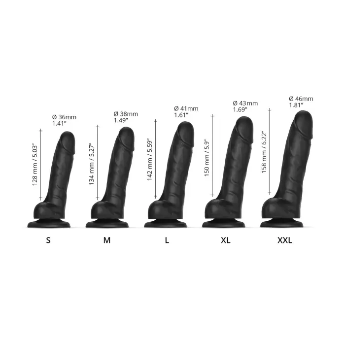 Sliding Skin reālistisks dildo – 20–23 cm – Melns Foto 5