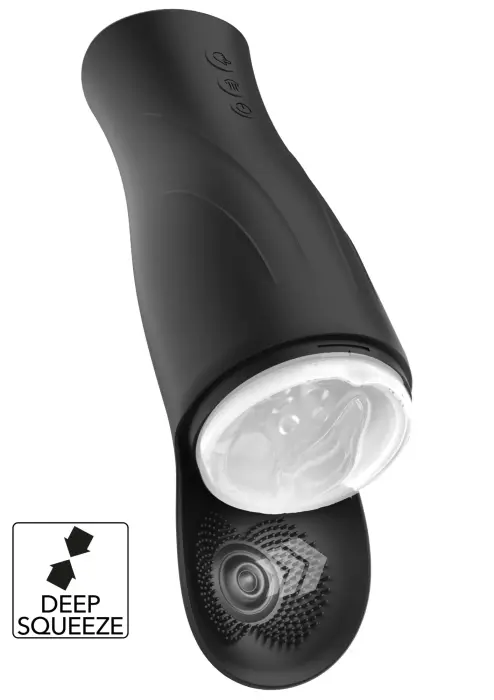 Deep Squeeze Nutbuster Triple Masturbator – Black