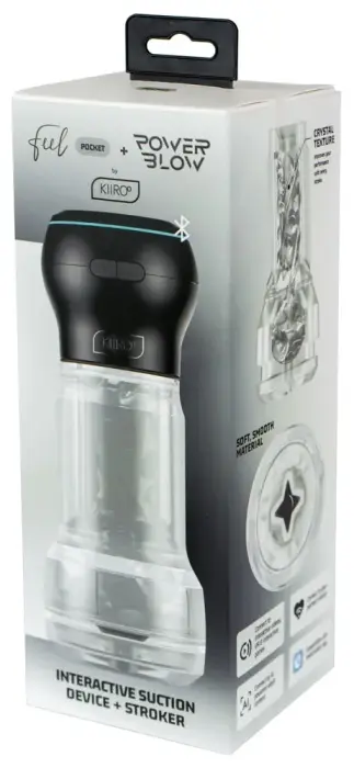 Интерактивный мастурбатор Kiiroo PowerBlow+Pocket Crystal Stroker – прозрачный
