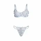 SUBBLIME 957629 Sky Blue Embroidered Floral Bra and Panties Set S/M — Photo 5