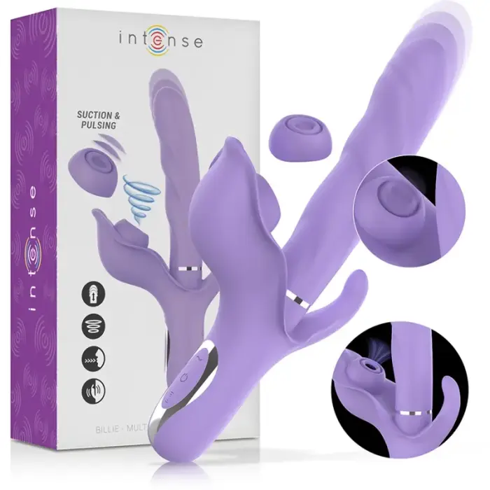 Intense Billie uzlādējama daudzfunkciju intīmā mašīna – ceriņkrāsā – 24 cm
