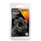 STAY HARD Thick Bead Cock Ring – Black — Photo 1