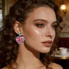 LoveToy Body – серьги сердце с леопардовым принтом — Фото 9