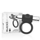 Black&Silver Cameron rechargeable vibrating cock ring – 10 modes – silver — Photo 1