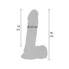 Realistlik dildo munanditega – 18 cm (7″) – nahavärv — Foto 2