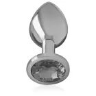 Intense Aluminum Plug with Black Glass Accent – 8 cm – Silver — Photo 2