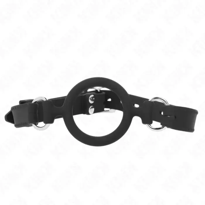 KINK силиконовый кляп с O-кольцом 5 cm регулируемый – чёрный, ремешок 56 cm