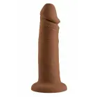 EVOLVED 6 Inch Vibrating Dildo – dark flesh – rechargeable silicone – suction cup — Photo 3