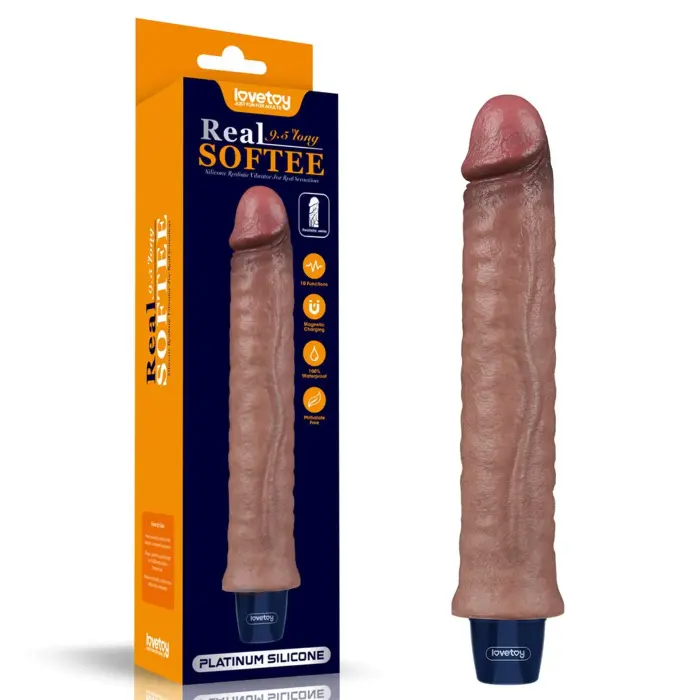 Real Softee uzlādējams silikona vibrators – 24 cm (9.5″) – rozā