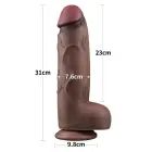 LoveToy – divslāņu silikona dildo XXL – reālistisks liels dildo ar piesūcekni un sēkliniekiem – 30,5 cm (12'') — Foto 2
