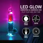 LED vibrējošs taisns vibrators ar bumbiņām – 18 cm (7″) – caurspīdīgs Foto 7