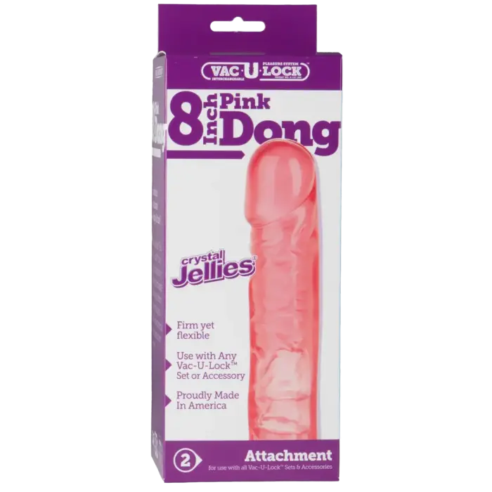 Crystal Jelly strap-on dildo – 20 cm (8″) – caurspīdīgs