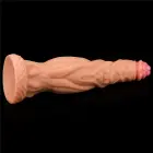 Reālistisks dubultā slāņa dildo ar piesūcekni – 24 cm (9.5″) – Rozā — Foto 8