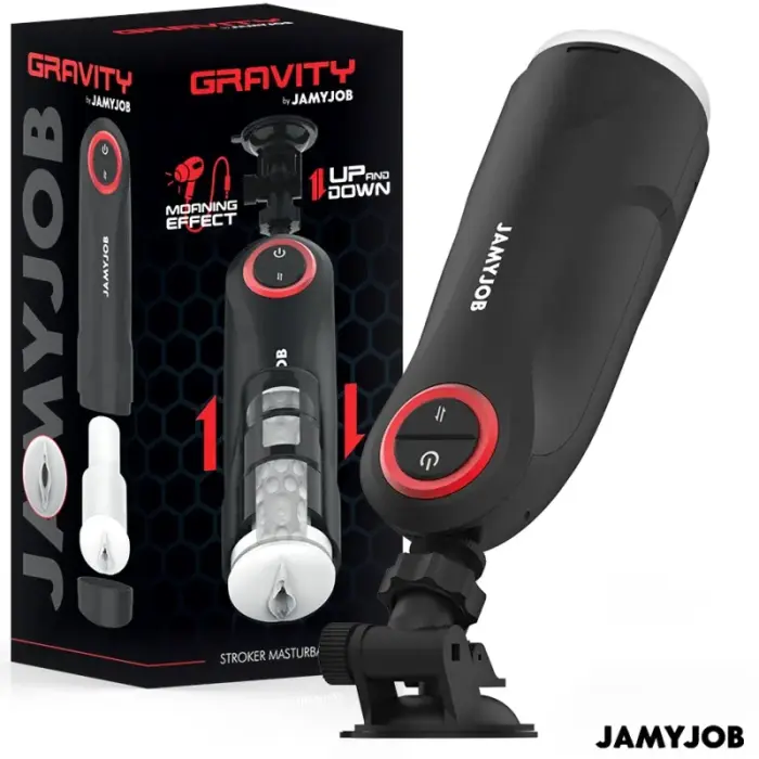 Jamyjob Gravity automaatne masturbaator – must-punane
