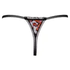 Cottelli LINGERIE stringi ar atvērtu starpkāju un pērļu ķēdīti – melni/sarkani – M/L — Foto 6