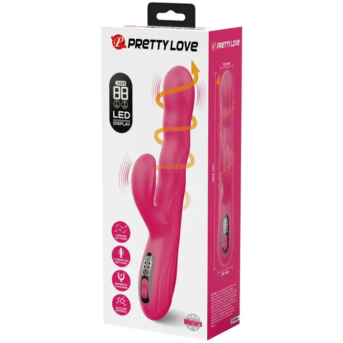 Pretty Love Winters розовый вращающийся кролик-вибратор – 25.2 cm (9.9″)
