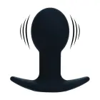 Single Bulb Vibrating Silicone Anal Plug – 10 cm (3.9″) – Black — Photo 1