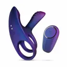 Hueman Vibrating Silicone Ring with Remote Control - Blue — Photo 1