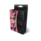 Exposed by Magic Silk Peek-a-Boo Bra, Garter and G-String Set – Black – L — Photo 1