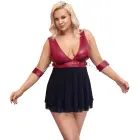Cottelli Bondage Plus Babydoll 4XL Red Matte Look with Adjustable Restraints — Photo 2