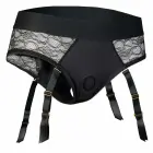 BOLD. REVA Strap-On Garter Brief – pitsist aluspüksid silikoonkinnitusega – must – suurus XXL — Foto 3