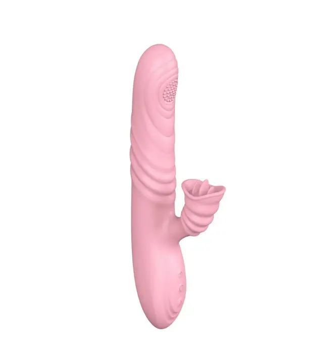 Angelia vibrators ar kustību, rotējošu vārpstu un mēles stimulatoru – 19 cm (7.5″) – ādas krāsa Foto 7