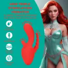 Loveline Mini Triple Stimulation Vibrator Scarlet Kiss – kompakts silikona vibrators ar trīspunktu stimulāciju – sarkans — Foto 6