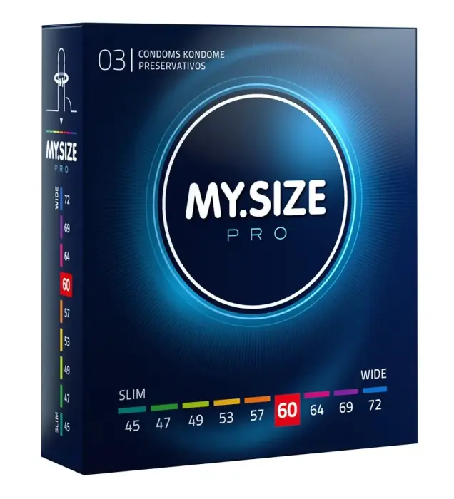 MY.SIZE Pro 60mm eriti õhukesed kondoomid – 3 tk