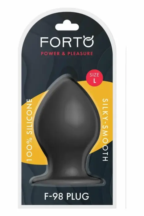 FORTO F-98 Cone anālais spraudnis ar piesūcekni – L – Melns