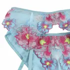 Subblime 954116 Blue Lingerie Set with Garter Belt & Floral Pattern – L/XL — Photo 8