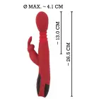 Triušio vibratorius – 26.5 cm (10.4″) – raudonas — Nuotrauka 8