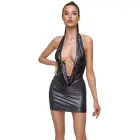 Cottelli PARTY серебряное платье с бретелями на шее и застежкой со стразами – S — Фото 3